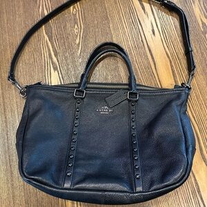 Black Leather Coach Handbag